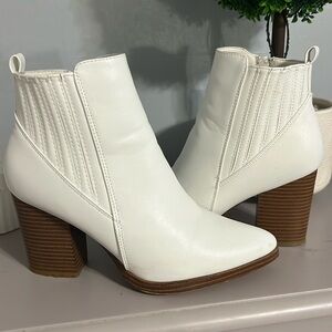White ankle boots